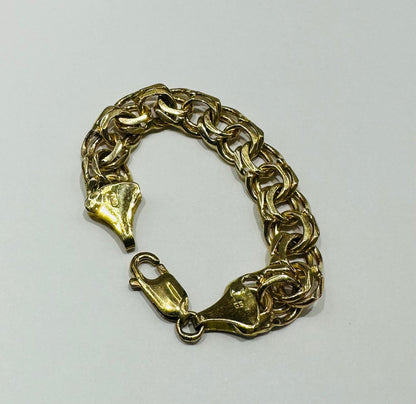 10K GOLD CHINO LINK CHAIN BABY BRACELET-  10.9gm    4"    8.90mm