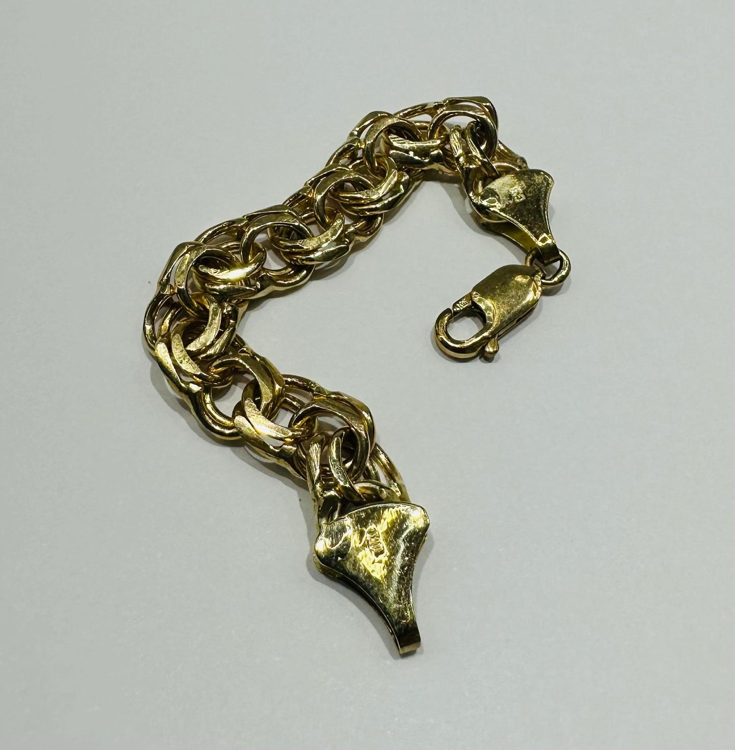 10K GOLD CHINO LINK CHAIN BABY BRACELET-  10.9gm    4"    8.90mm