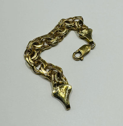 10K GOLD CHINO LINK CHAIN BABY BRACELET-  10.9gm    4"    8.90mm