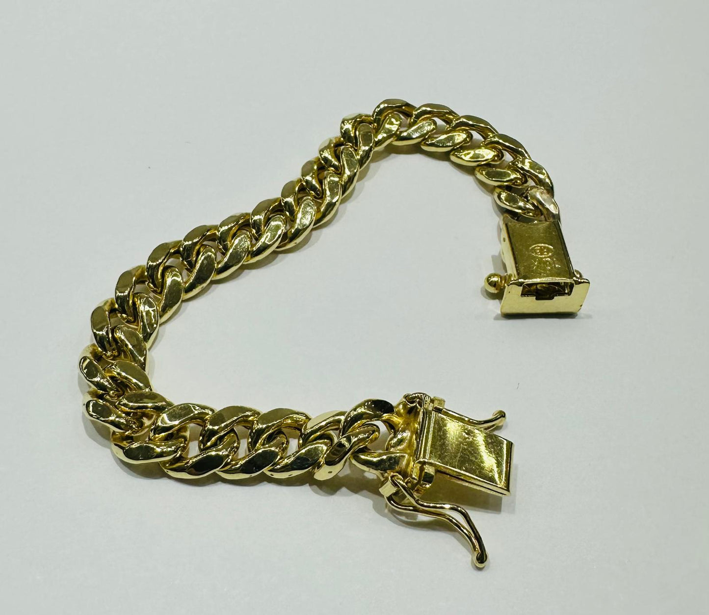 10K GOLD CUBAN LINK CHAIN BABY BRACELET-  7.7gm    5"     6.45mm
