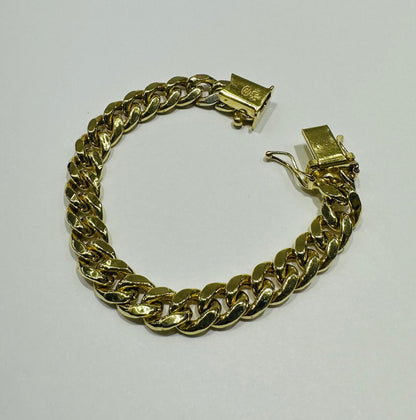 10K GOLD CUBAN LINK CHAIN BABY BRACELET-  7.7gm    5"     6.45mm