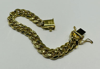 10K GOLD CUBAN LINK CHAIN BABY BRACELET-  7.7gm    5"     6.45mm