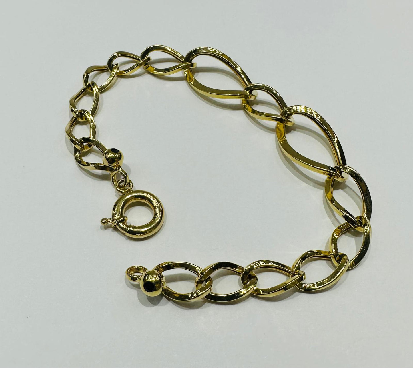 10K GOLD CHANEL LINK CHAIN BRACELET-  5.0gm    7"
