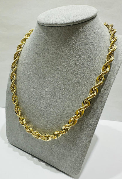 10K GOLD ROPE CHAIN NECKLACE-  20gm    24"    6.15mm