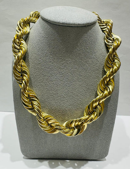 10K GOLD ROPE CHAIN NECKLACE-  61.5gm    22"    14.70mm