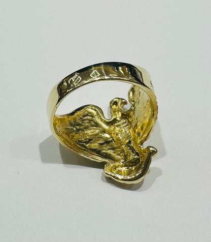 10K GOLD EAGLE RING-  5.8gm