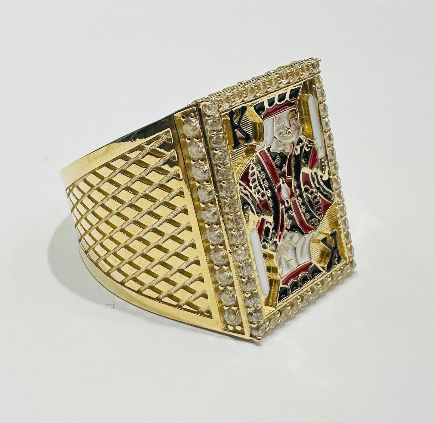 10K GOLD KING ACE OF SPADES RING-  6.0gm