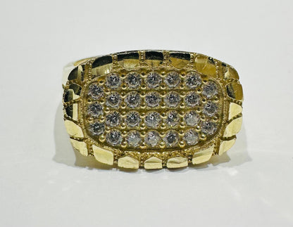 10K GOLD WHITE SAPPHIRE STONE RING- 5.0gm