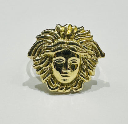 10K GOLD MEDUSA HEAD RING- 3.2gm