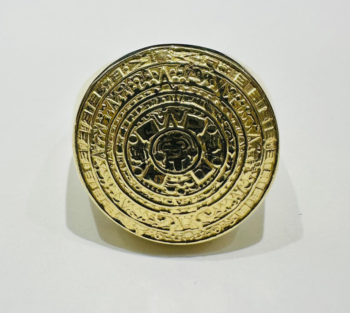 10K GOLD MAYAN CALENDER RING- 8.0gm