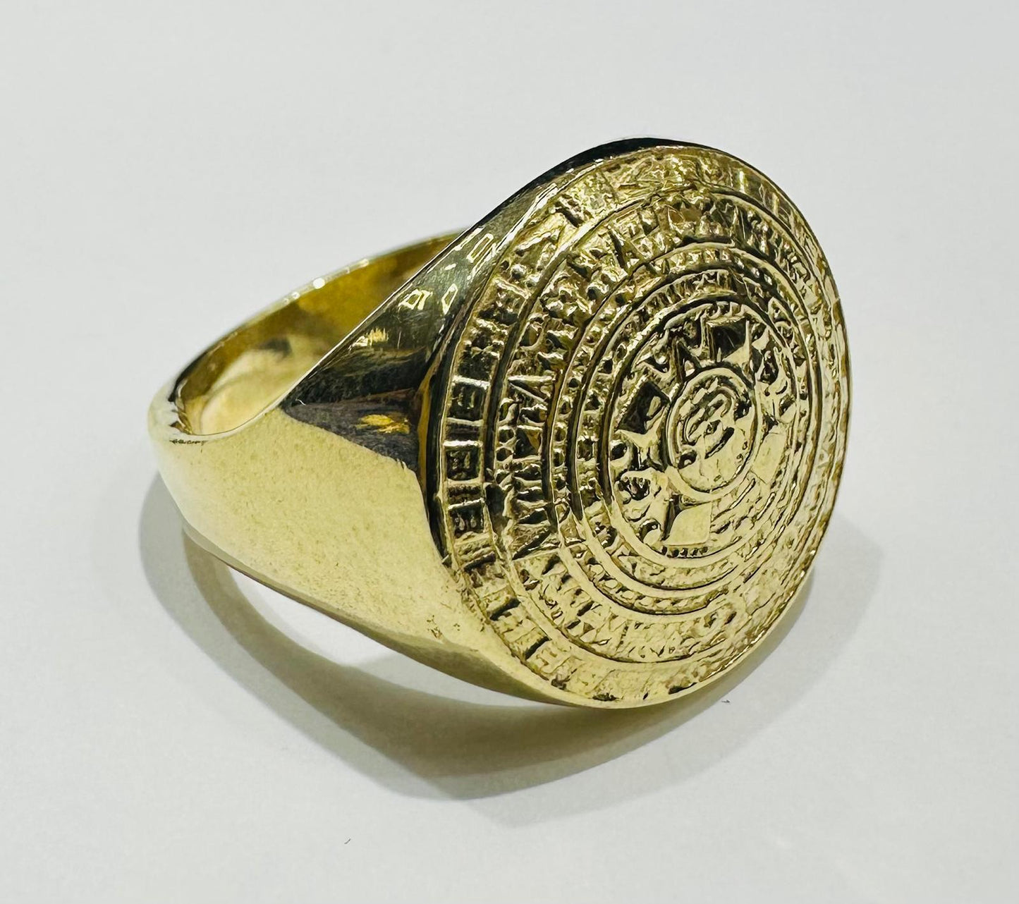 10K GOLD MAYAN CALENDER RING- 8.0gm