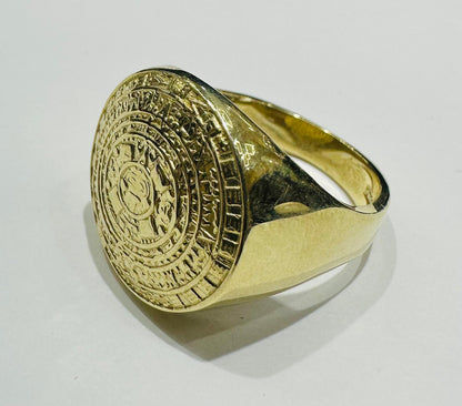 10K GOLD MAYAN CALENDER RING- 8.0gm