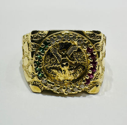 10K GOLD CENTENARIO RING- 6.2gm