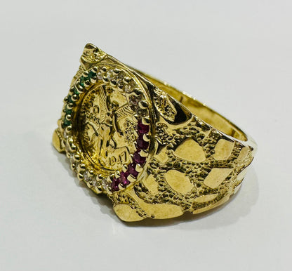 10K GOLD CENTENARIO RING- 6.2gm