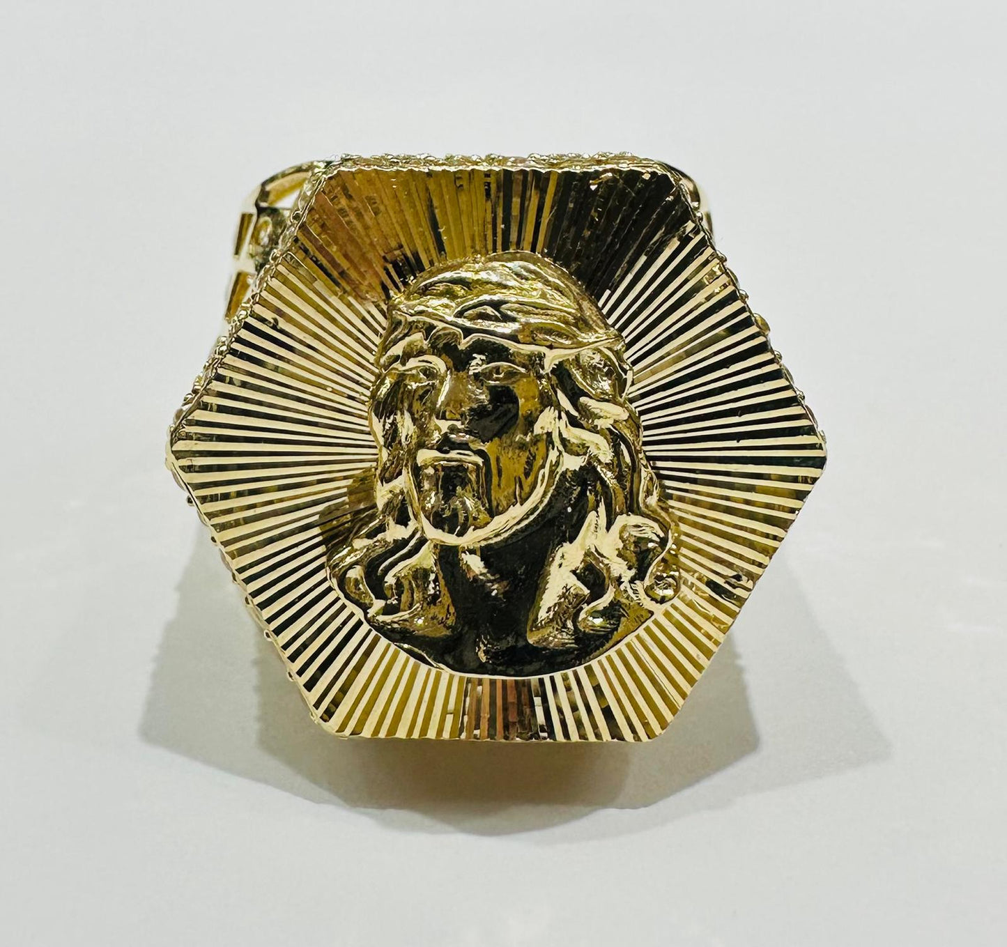 10K GOLD JESUS RING- 8.7gm