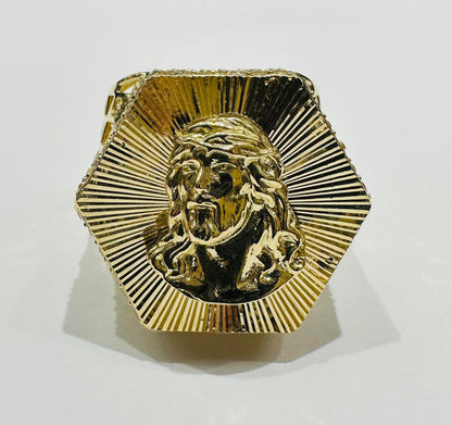 10K GOLD JESUS RING- 8.7gm