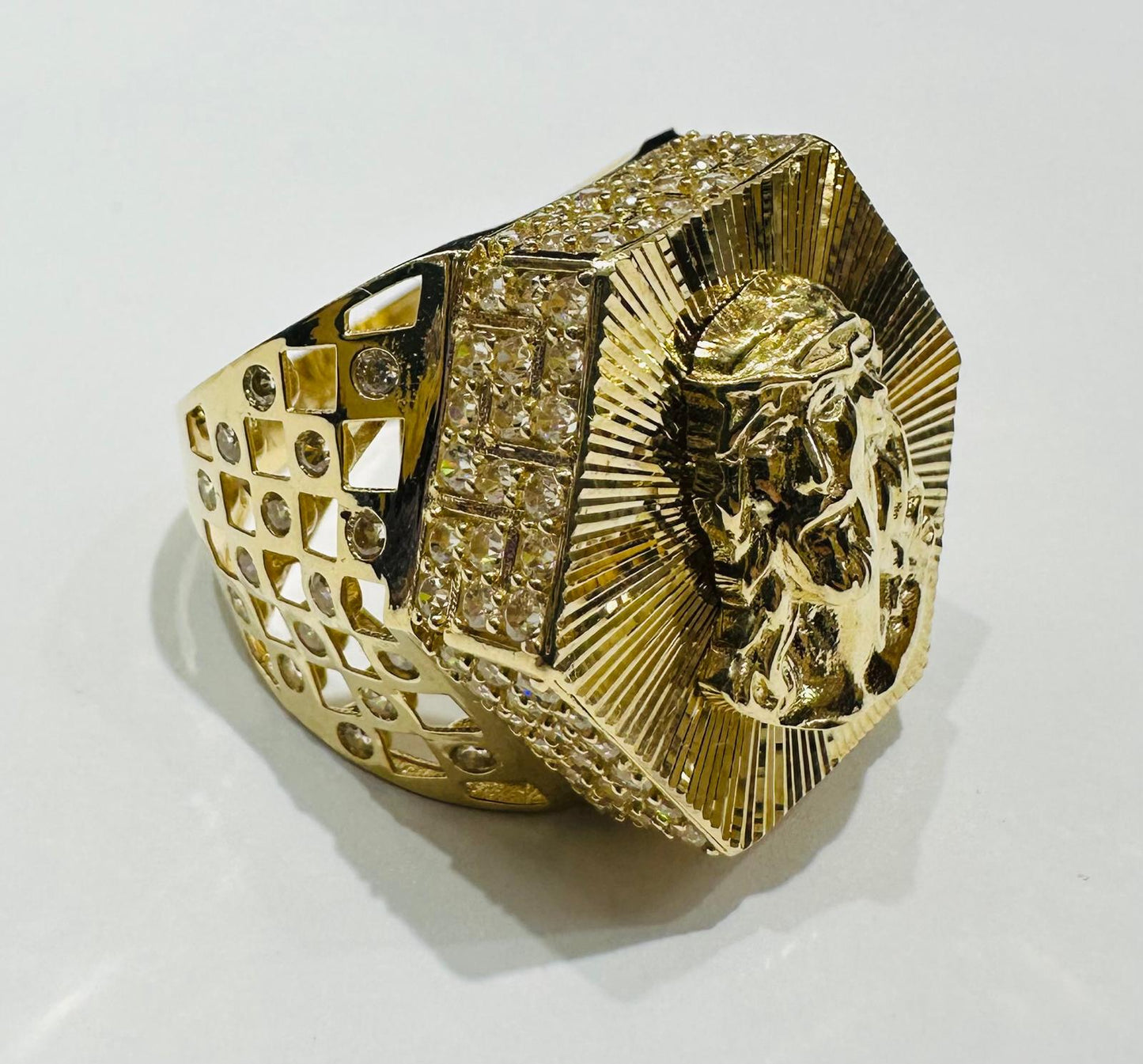 10K GOLD JESUS RING- 8.7gm