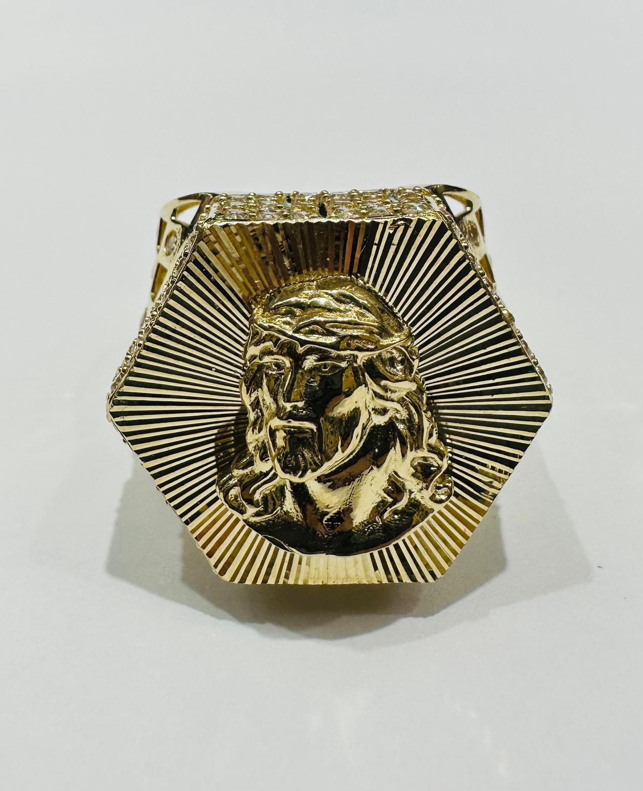 10K GOLD JESUS RING- 8.7gm
