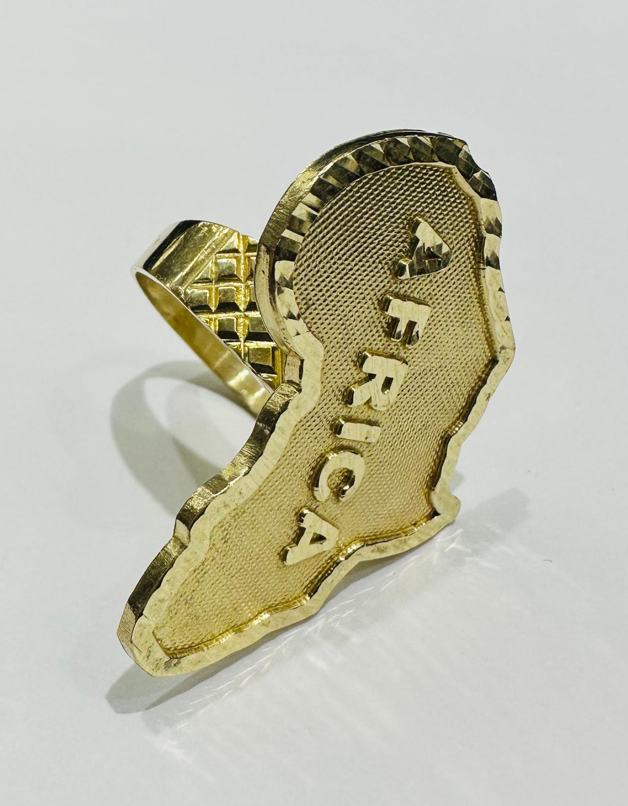 10K GOLD AFRICA MAP RING- 9.4gm
