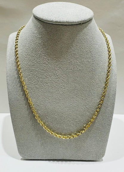 10K GOLD ROPE CHAIN NECKLACE-  12.5gm    18"    2.70mm
