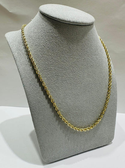 10K GOLD ROPE CHAIN NECKLACE-  12.5gm    18"    2.70mm