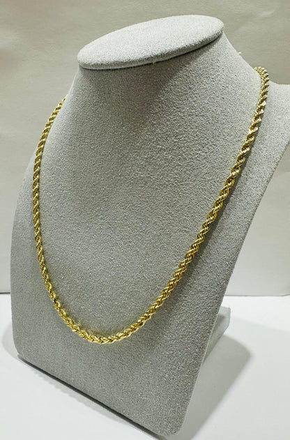10K GOLD ROPE CHAIN NECKLACE-  12.5gm    18"    2.70mm