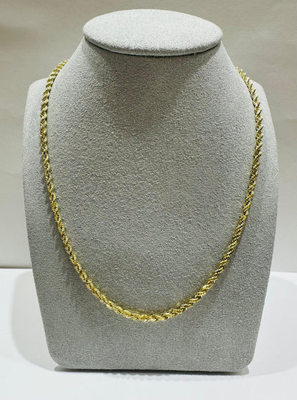 10K GOLD ROPE CHAIN NECKLACE-  15.5gm    22"    2.70mm