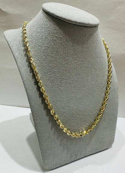 10K GOLD ROPE CHAIN NECKLACE-  22.9gm    20"    3.15mm