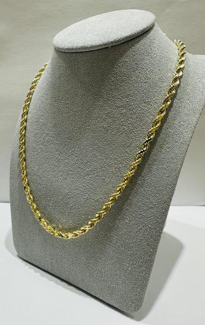 10K GOLD ROPE CHAIN NECKLACE-  22.9gm    20"    3.15mm