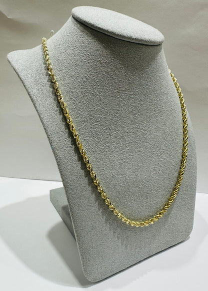 10K GOLD ROPE CHAIN NECKLACE-  15.5gm    22"    2.70mm
