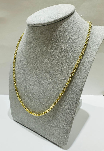 10K GOLD ROPE CHAIN NECKLACE-  15.5gm    22"    2.70mm
