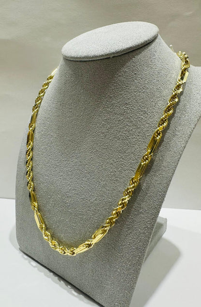 10K GOLD ROPE CHAIN NECKLACE-  35.1gm    24"    3.70mm