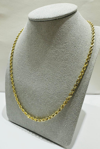 10K GOLD ROPE CHAIN NECKLACE-  18.9gm    26"    2.70mm