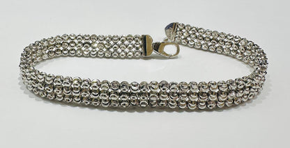 10K WHITE GOLD MOONCUT LINK CHAIN BRACELET-  15.5gm    8"    8.32mm
