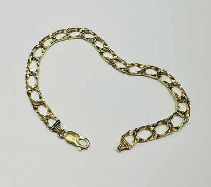 10K GOLD CUBAN LINK CHAIN BRACELET-  8.8gm    8"    6.75mm