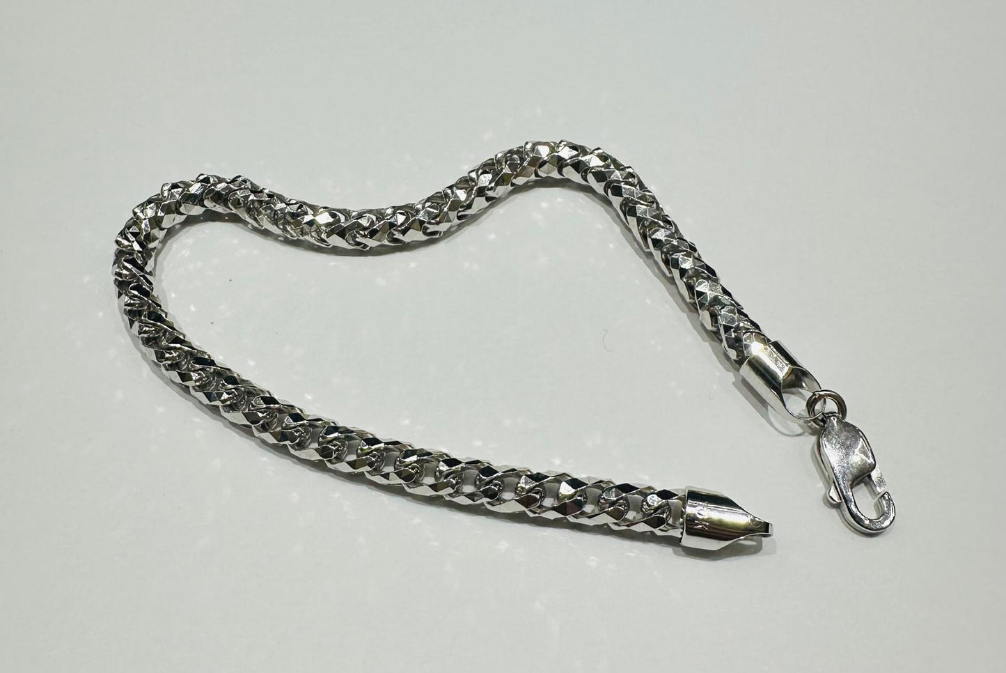 10K GOLD DIAMOND CUT FRANCO LINK CHAIN BRACELET-  22.8gm    8"    4.70mm