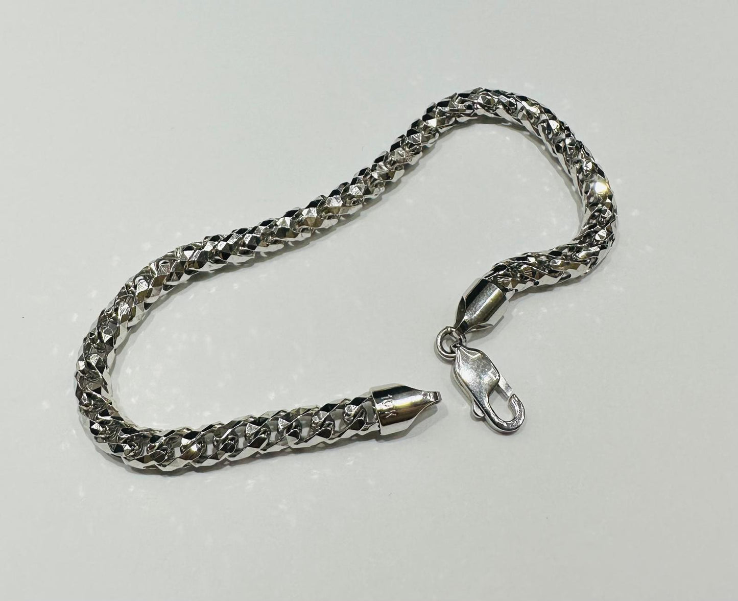 10K GOLD DIAMOND CUT FRANCO LINK CHAIN BRACELET-  22.8gm    8"    4.70mm