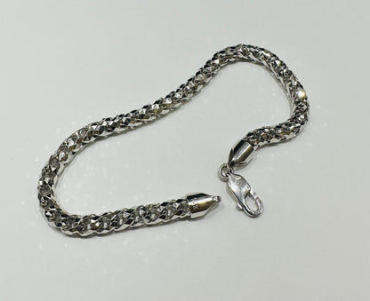 10K GOLD DIAMOND CUT FRANCO LINK CHAIN BRACELET-  22.8gm    8"    4.70mm