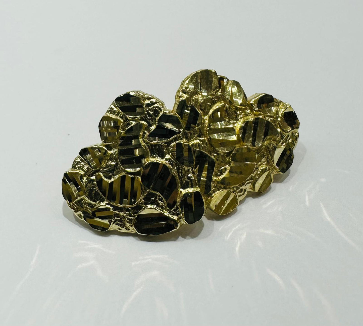10K GOLD HEART NUGGET EARRINGS- 2.7gm