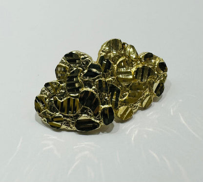10K GOLD HEART NUGGET EARRINGS- 2.7gm