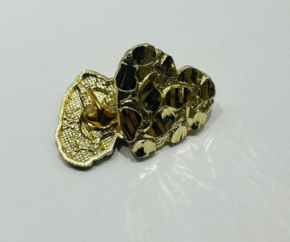 10K GOLD HEART NUGGET EARRINGS- 2.0gm