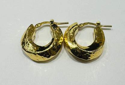 10K GOLD ROUND HOOP EARRINGS- 2.9gm