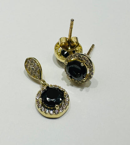 10K GOLD PENDANT AND EARRINGS SET WITH CZ STONES- WEIGHT:  3.1gm
