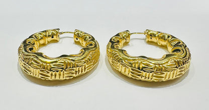 10K GOLD ROUND EARRINGS- 12.4gm