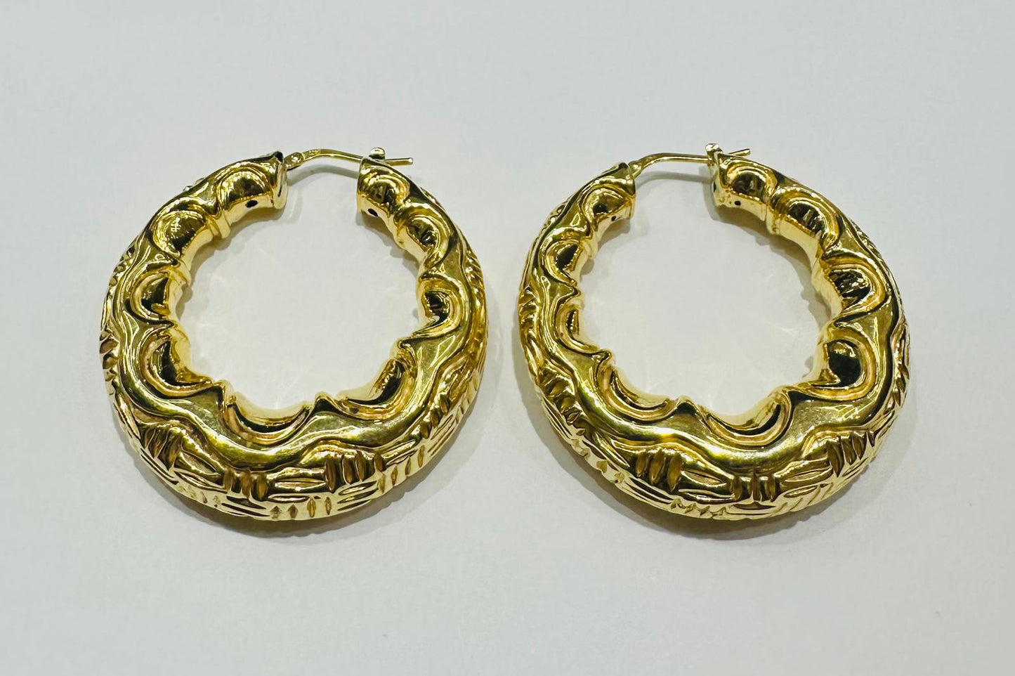 10K GOLD ROUND EARRINGS- 12.4gm