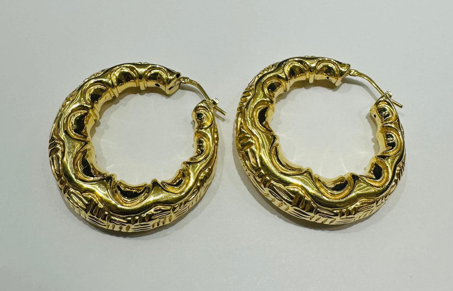 10K GOLD ROUND EARRINGS- 12.4gm