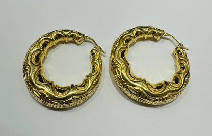 10K GOLD ROUND EARRINGS- 12.4gm
