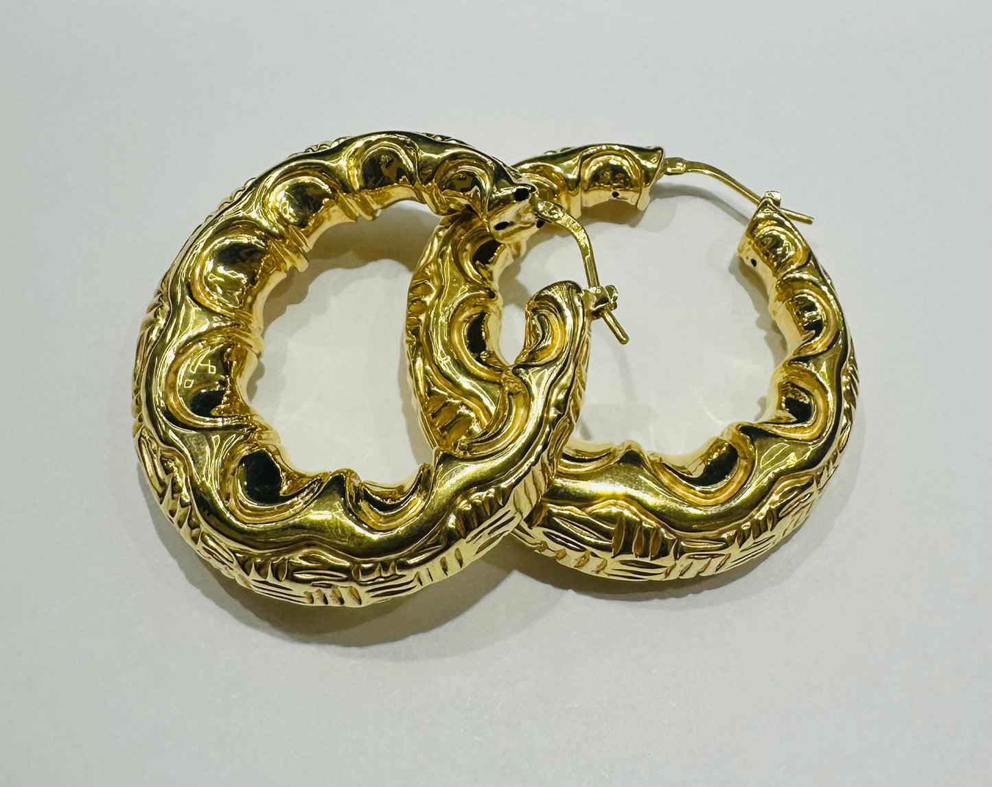 10K GOLD ROUND EARRINGS- 12.4gm