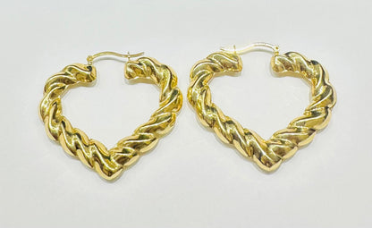 10K GOLD HEART EARRINGS- 7.9gm