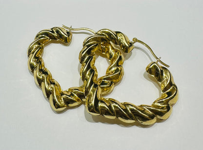 10K GOLD HEART EARRINGS- 7.9gm